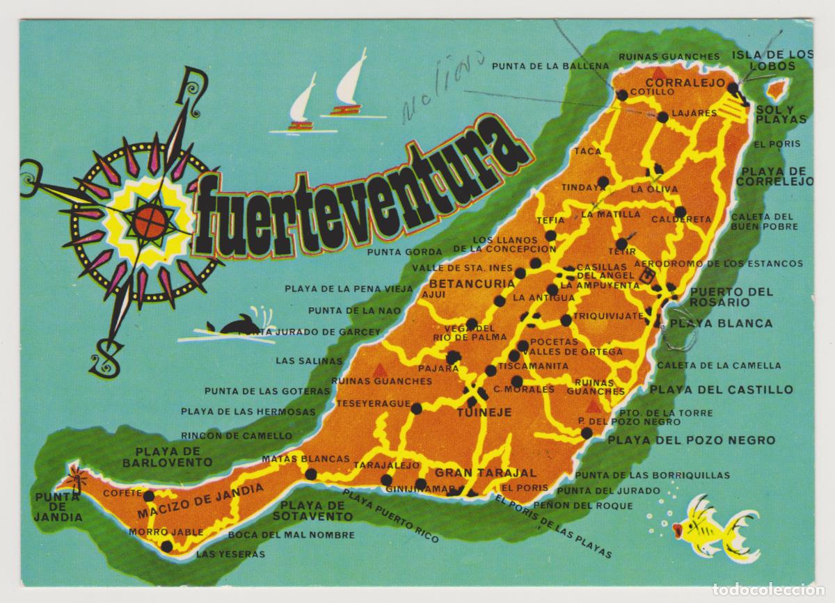 Postales: TARJETA POSTAL - FUERTEVENTURA - MAPA - 5015 - EDICIONES GASTEIZ
