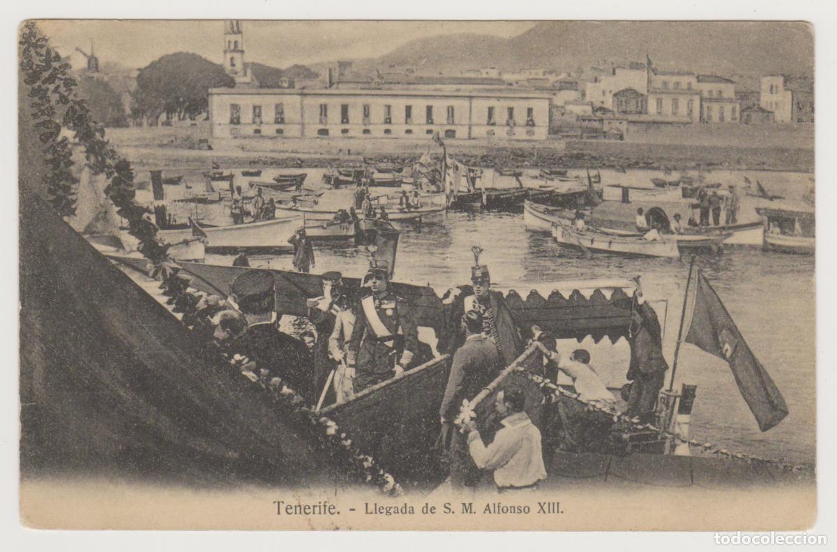 Postales: TARJETA POSTAL - TENERIFE - LLEGADA DE S.M. ALFONSO XIII - NOBREGA'S ENGLISH BAZAR