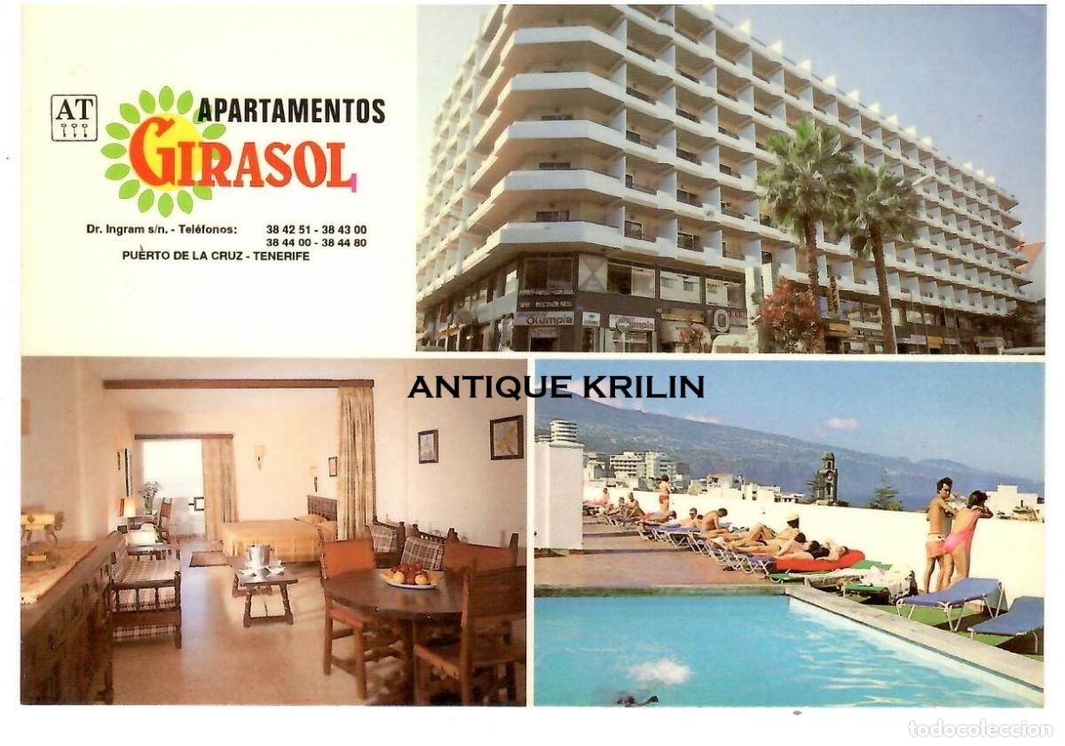 Postales: TENERIFE / PUERTO DE LA CRUZ / APARTAMENTOS GIRASOL / SIN FRANQUEAR