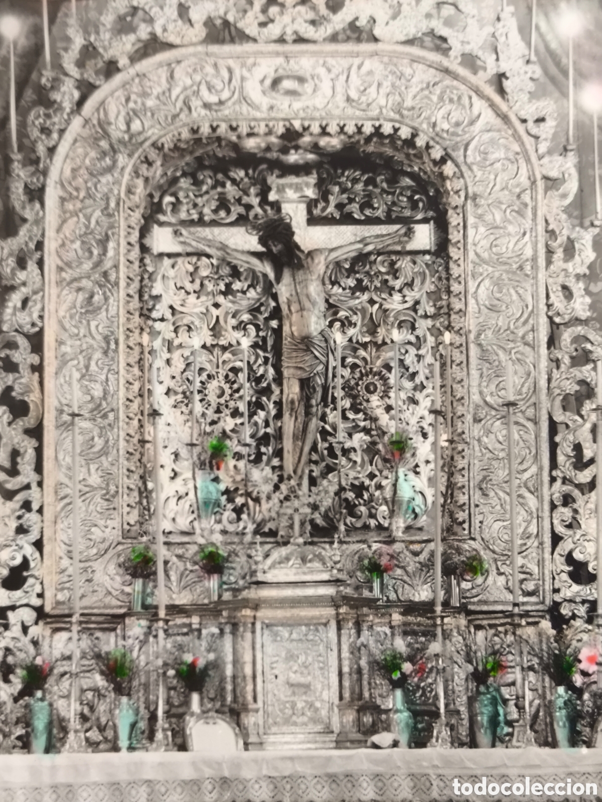 Postales: LA LAGUNA STMO. CRISTO ALTAR MAYOR POSTAL FOTOGR&Aacute;FICA COLOREADA TEBERIFE C. 1960