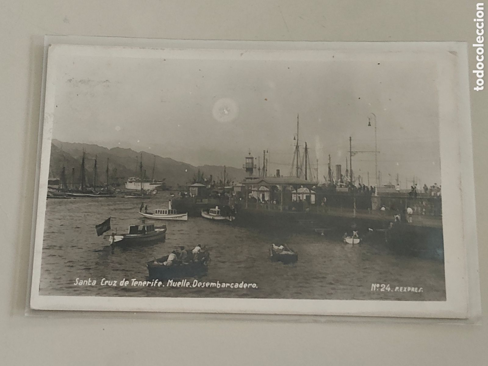 Postales: Tarje postal fotografica Santa Cruz de Tenerife Muelle Desembarcadero sellada en 1931 P Expres 24