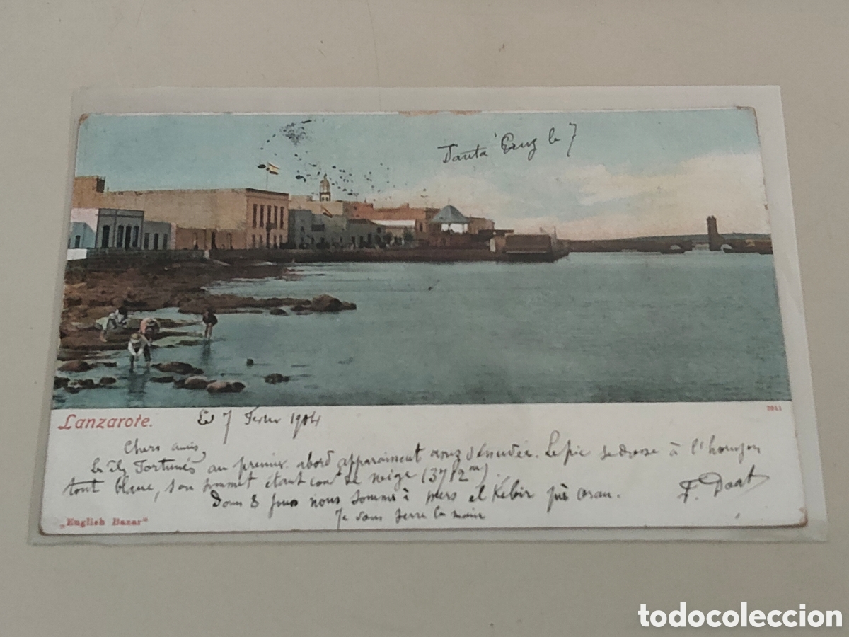 Postales: Tarjeta postal Lanzarote Coloreada Dorso sin dividir Editor English Bazar 7911 sellada 1904