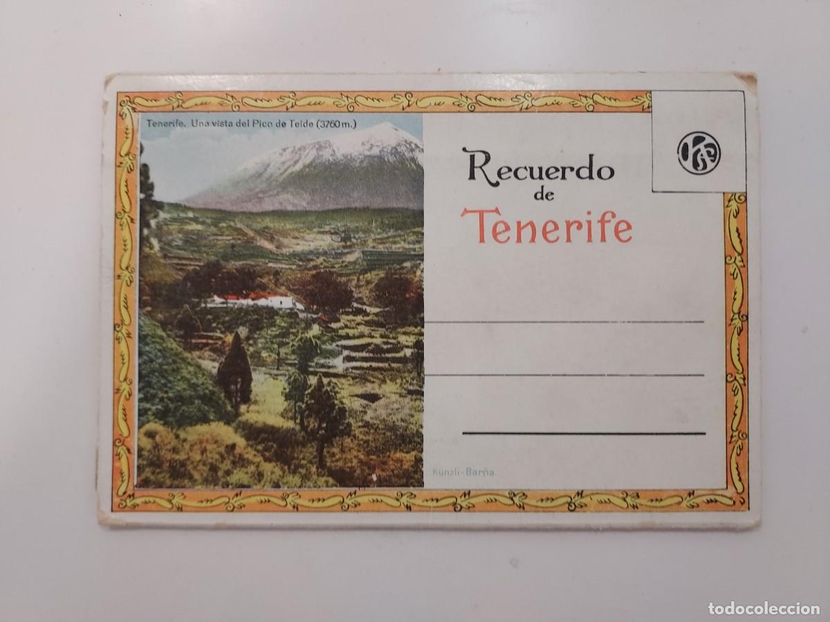 Postales: RECUERDO DE TENERIFE. ACORDEON CARPETA 10 CUERPOS CON 20 VISTAS. KUNZLI - BAR&Ntilde;A. COLOREADA