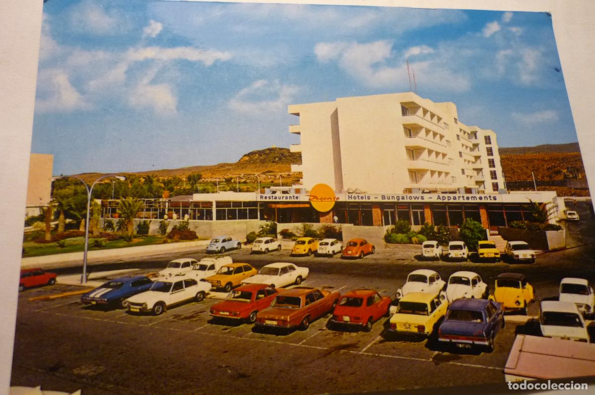 Postales: postal gran canaria apartamentos regente escrita coches