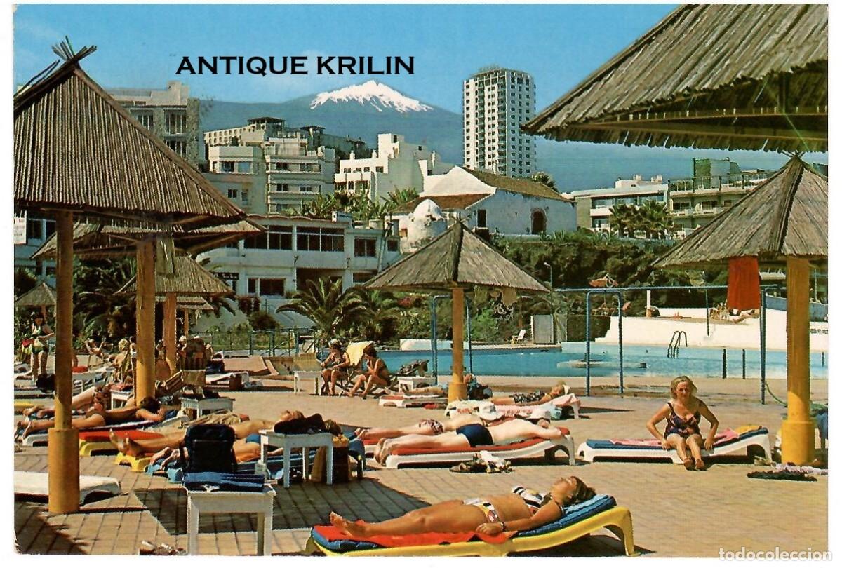 Postales: PUERTO DE LA CRUZ , EL TEIDE DESDE PISCINAS SANTELMO / EUROAFRICANA / FRANQUEADA
