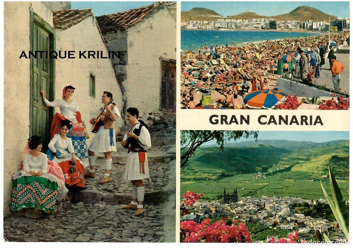 Postales: GRAN CANARIA / EL FOLKLORE TIPICO / JOHN HINDE N&ordm; 2CT 128 / FRANQUEADA
