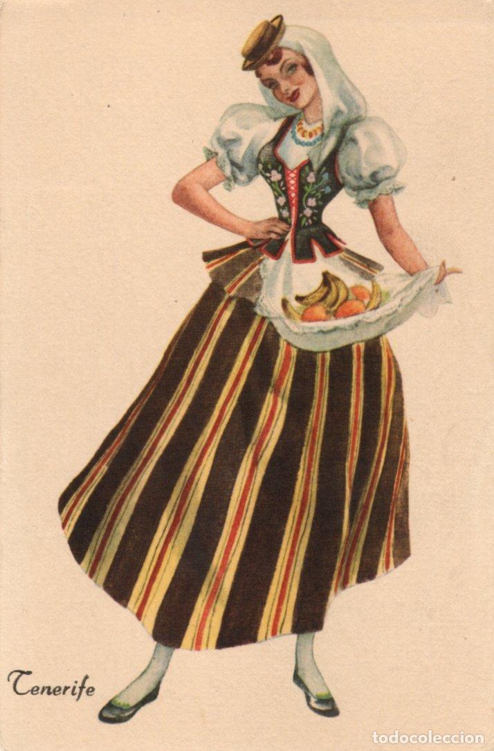 Postales: BONITA POSTAL - TENERIFE - MUJER ATAVIADA CON EL TIPICO TRAJE REGIONAL