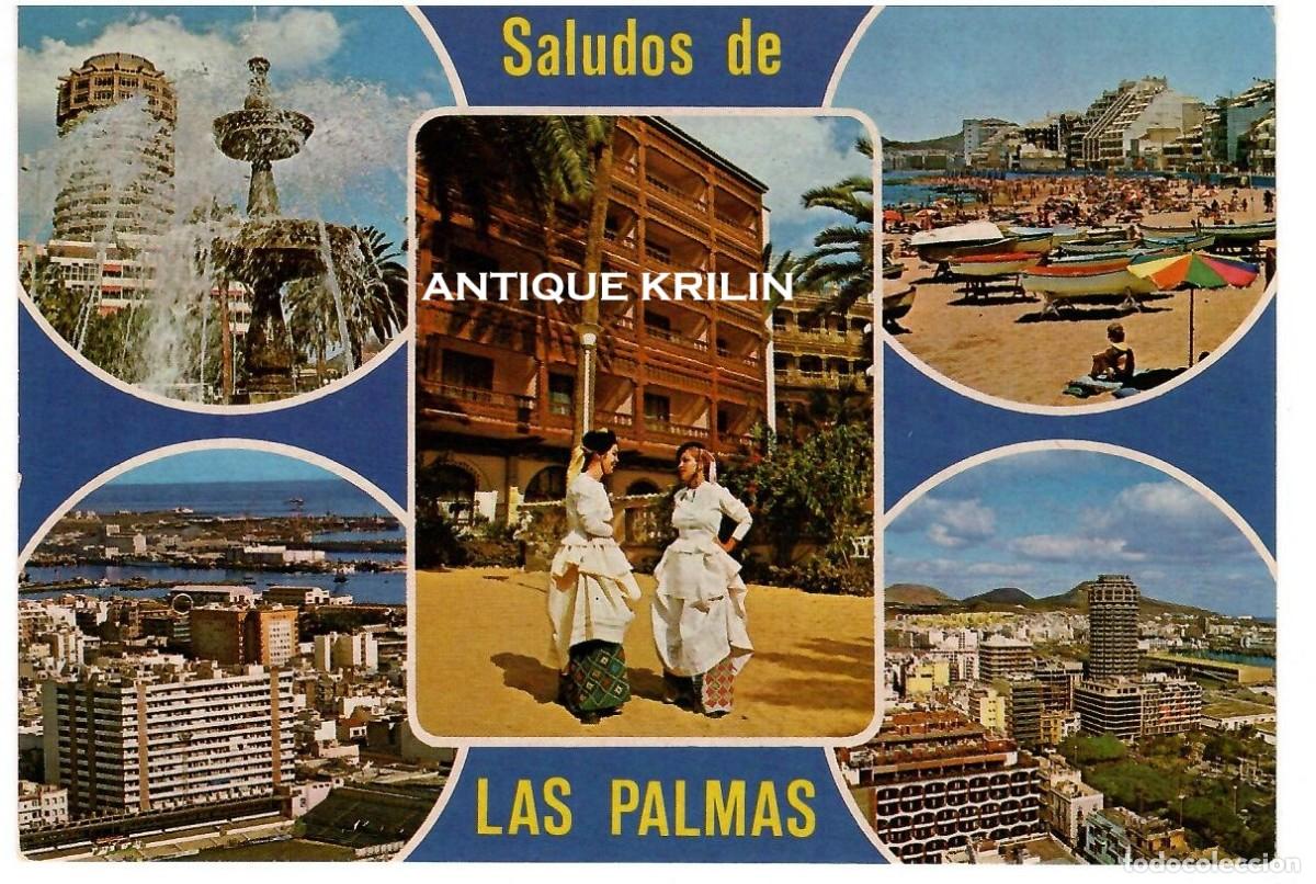 Postales: LAS PALMAS DE GRAN CANARIA / SOUVENIS DE LAS PALMAS / COLECCION HOLIDAYS / SIN FRANQUEAR
