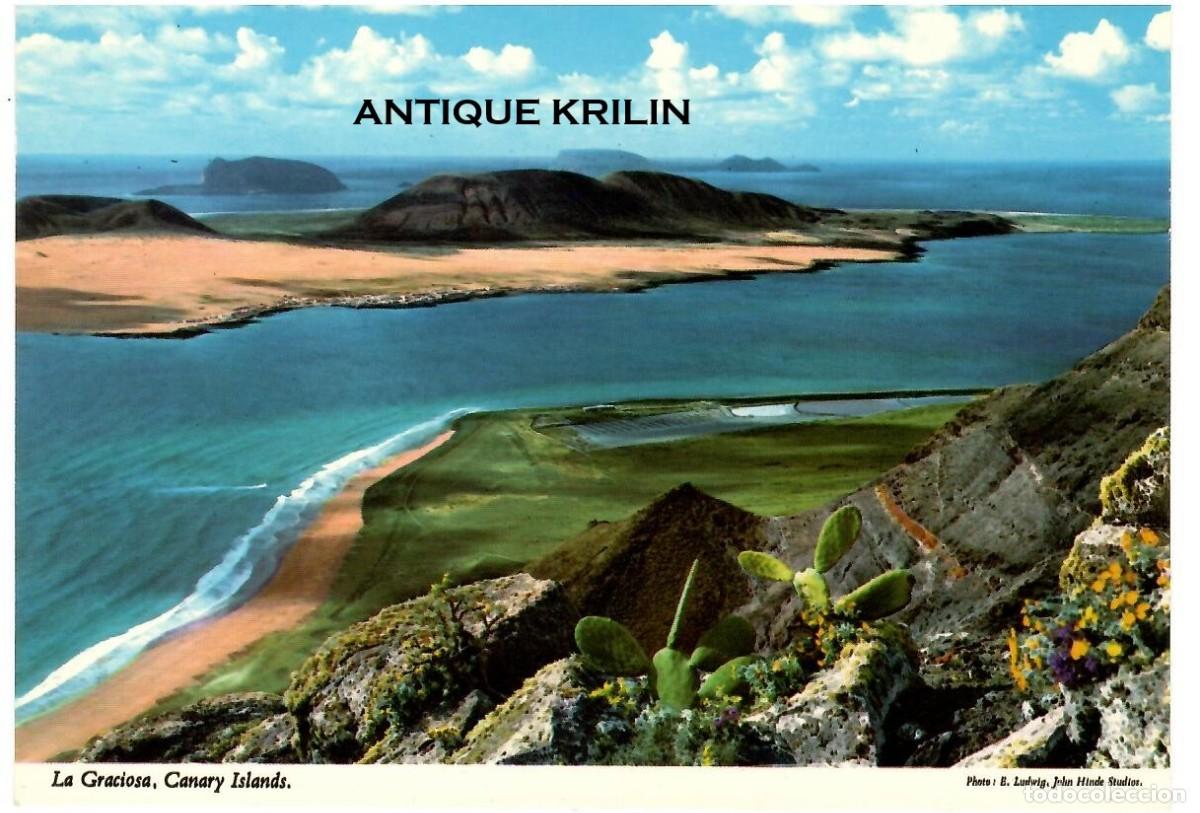 Postales: LA GRACIOSA / VISTA DESDE LANZAROTE / EDICION JOHN HINDE N&ordm; 2CT 158 / SIN FRANQUEAR