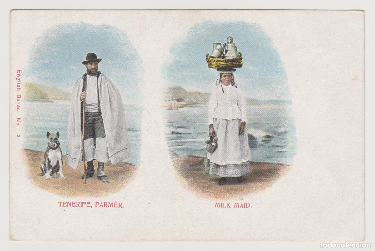 Postales: TARJETA POSTAL - TENERIFE - FARMER - MILK MAID - N&ordm; 2 - ENGLISH BAZAR