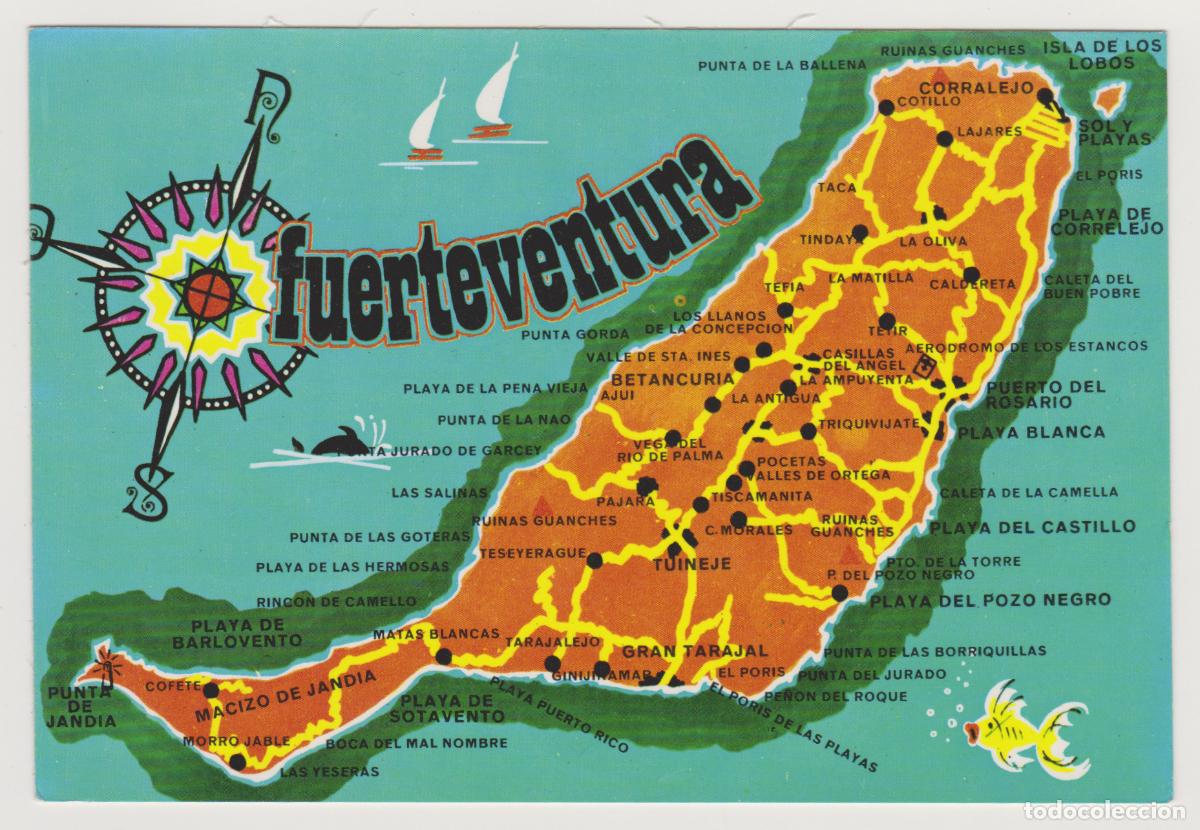 Postales: TARJETA POSTAL - FUERTEVENTURA - MAPA - 5015 - EDICIONES ISLAS SA