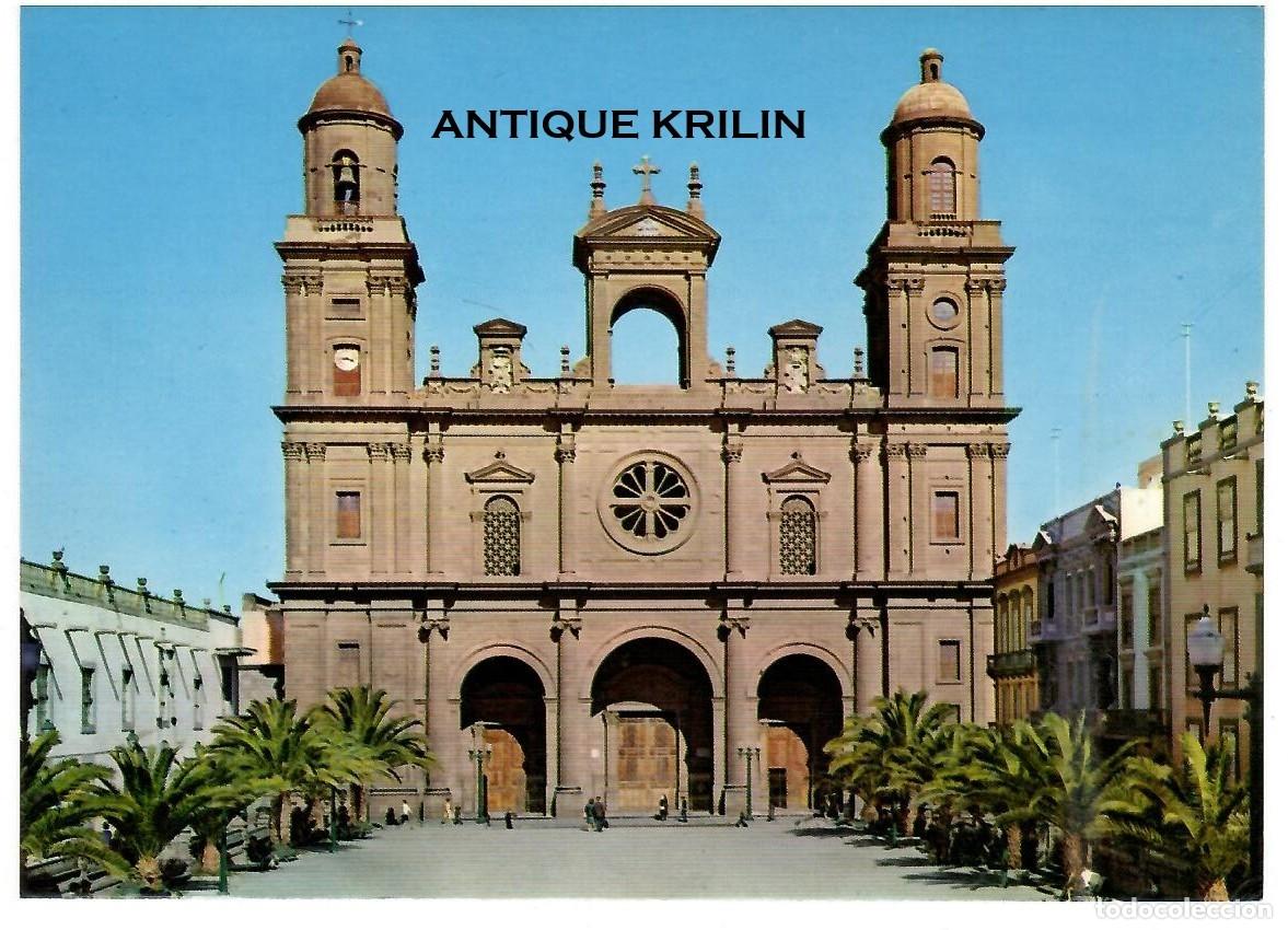 Postales: LAS PALMAS DE GRAN CANARIA N&ordm; 1209 LA CATEDRAL Y PLAZA SANTA ANA / GLOBAL TRADERS / SIN FRANQUEAR