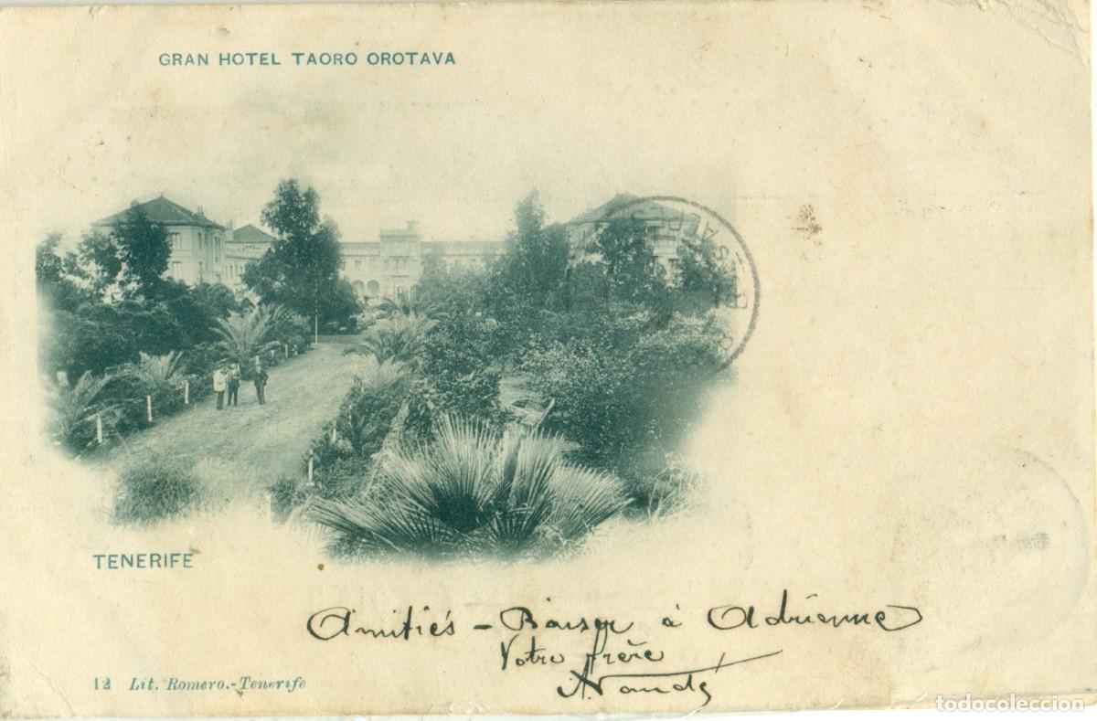 Postales: TENERIFE GRAN HOTEL TAORO OROTAVA. CIRCULADA EN 1900. RARA.