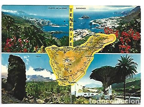 Postales: CUATRO VISTAS CON MAPA.- TENERIFE - Foto 1