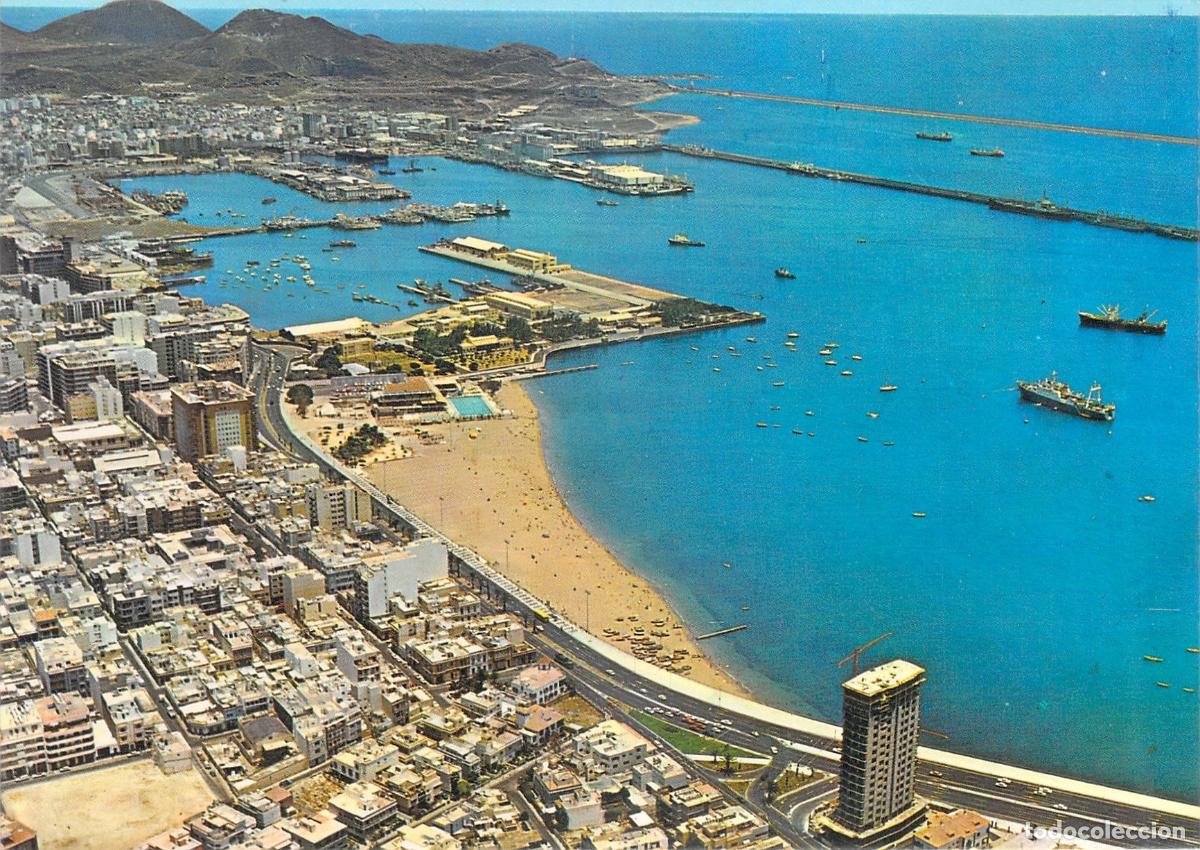 Postales: Postal de la Bah&iacute;a del Puerto de la Luz en Las Palmas