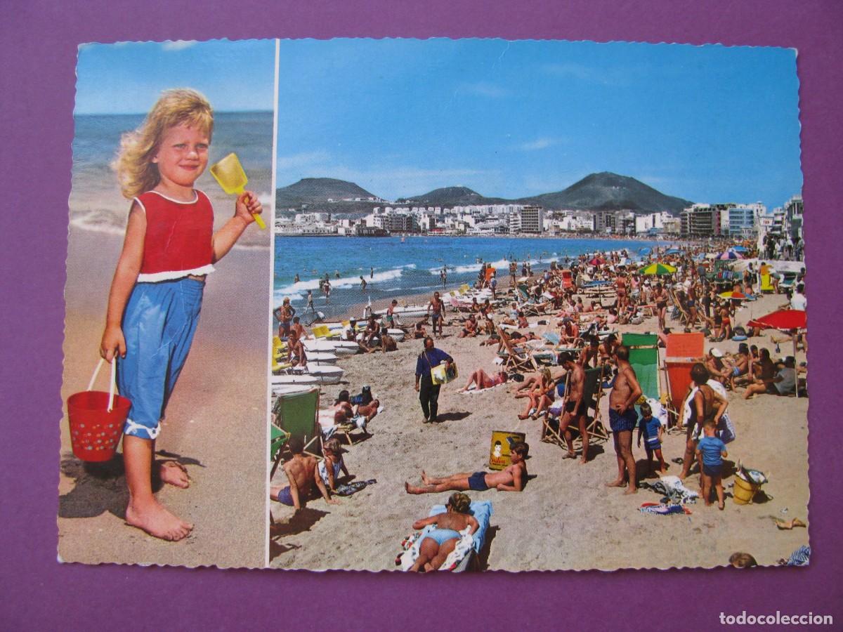 Postales: POSTAL DE LAS PALMAS DE GRAN CANARIA. PLAYA DE LAS CANTERAS. KR&Uuml;GER. ESCRITA 1971