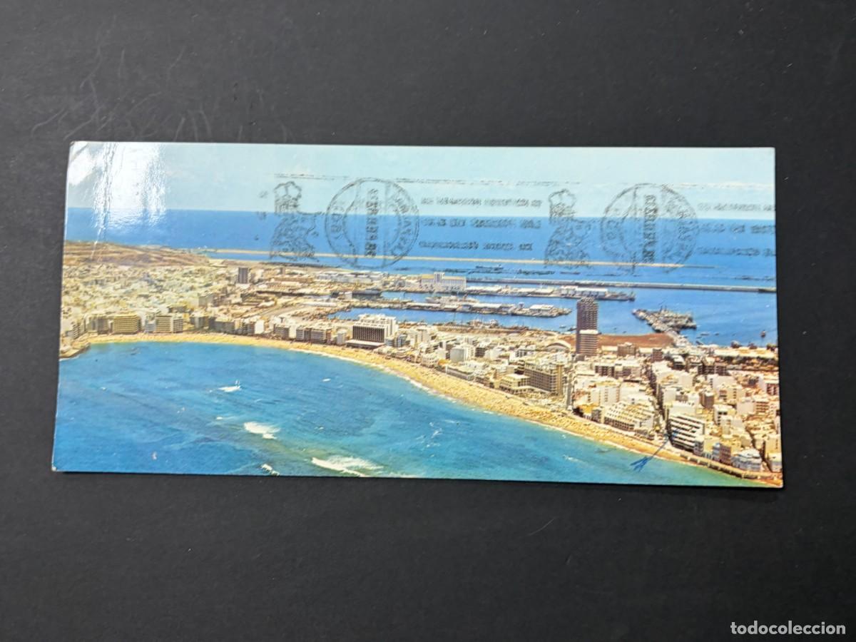 Postales: TARJETA POSTAL. CANARIAS. GRAN CANARIA. VISTA A&Eacute;REA PLAYA Y PUERTO.