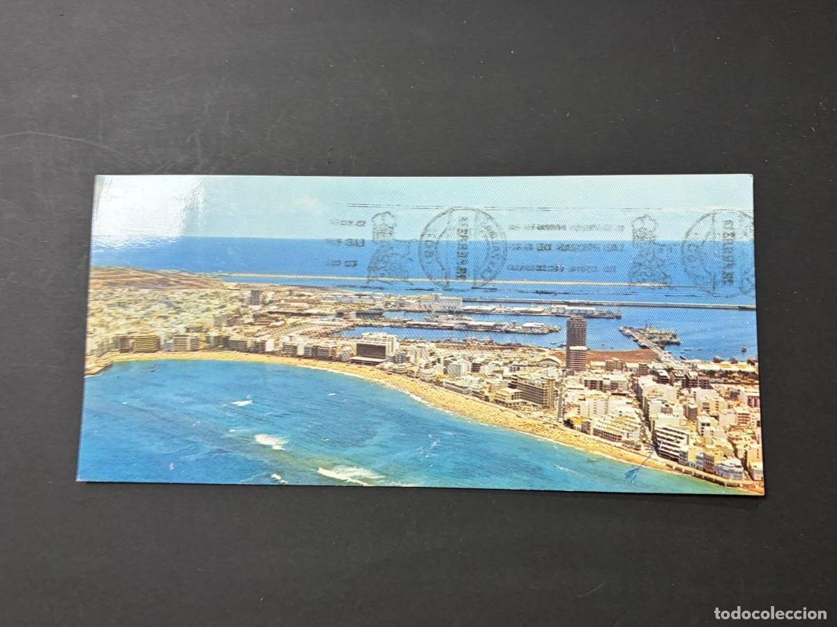 Postales: TARJETA POSTAL. CANARIAS. GRAN CANARIA. VISTA A&Eacute;REA PLAYA Y PUERTO.