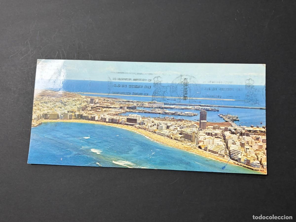 Postales: TARJETA POSTAL. CANARIAS. GRAN CANARIA. VISTA A&Eacute;REA PLAYA Y PUERTO.