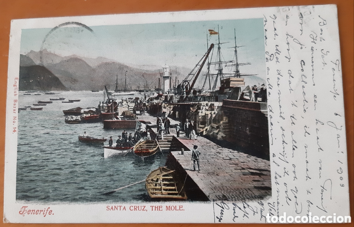 Postales: Postal Tenerife coloreada. Santa Cruz. Escrita y matasellada. R10194