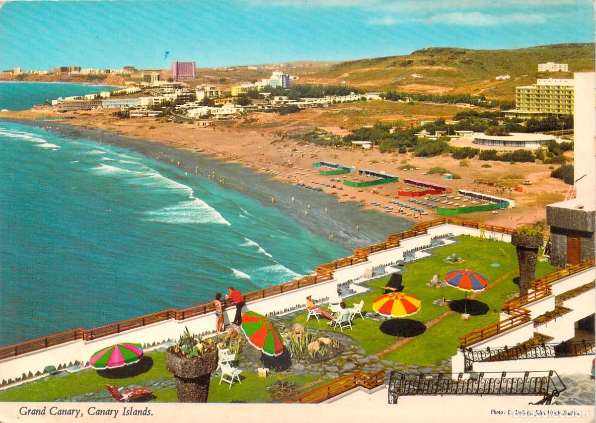 Postales: Postal de San Agustin y Playa del Ingl&eacute;s en Gran Canaria