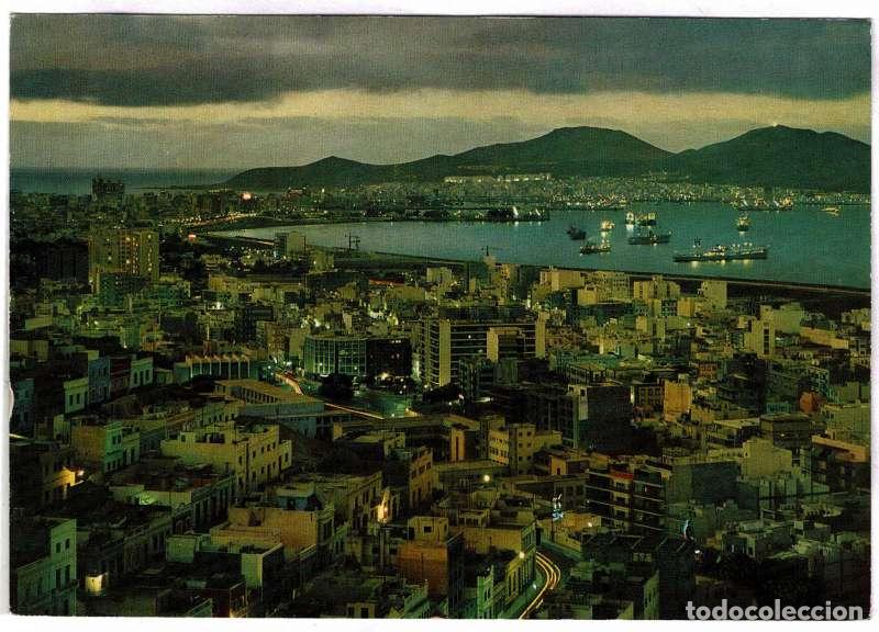 Postales: Postal Las Palmas de Gran Canaria. Vista parcial nocturna