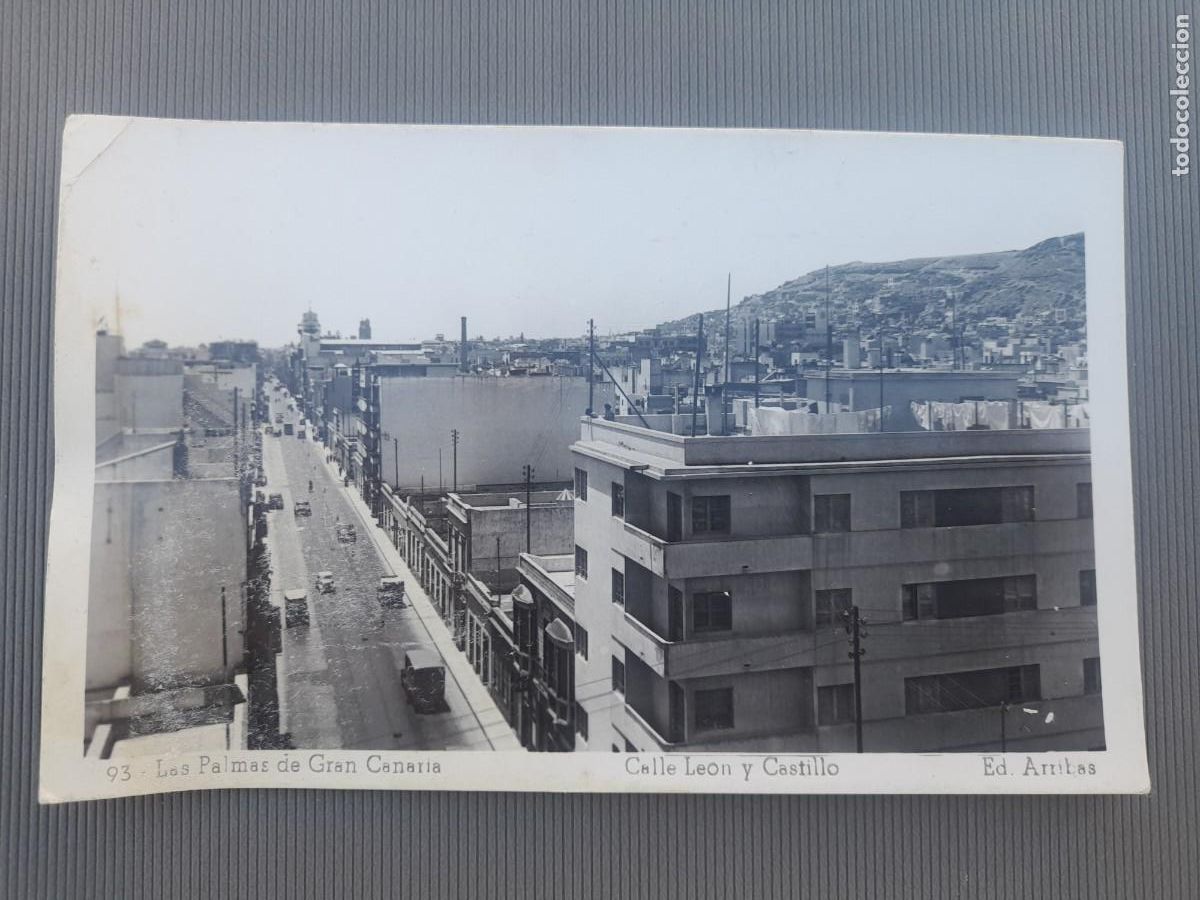 Postales: Postal las Palmas de Gran Canaria-93- calle Le&oacute;n y castillo,ed arribas a&ntilde;os 50 aprox