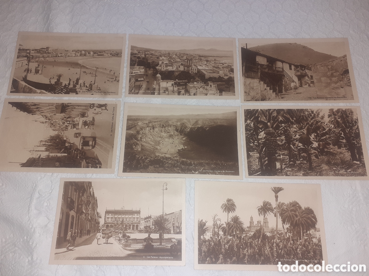 Postales: EXCELENTE LOTE DE 8 POSTALES DE LAS PALMAS DE GRAN CANARIA. A&Ntilde;OS 20. ORIGINALES. FALTAS A 15 EUROS