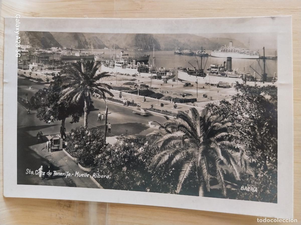 Postales: MUELLE RIBERA SANTA CRUZ TENERIFE ED BAENA ANIMADA BN