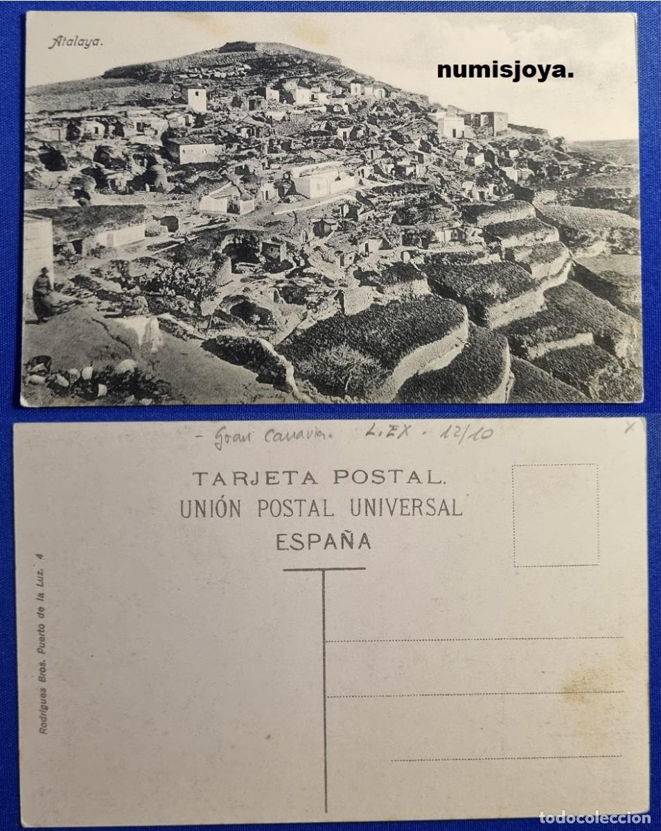 Postales: Postal de CAVES ATALAYA Gran Canaria (Espa&ntilde;a) a&ntilde;o 1910. Uni&oacute;n Postal Universal.
