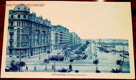 Postales: ANTIGUA POSTAL DE SANTANDER - CALLE DE CASTELAR - Foto 1