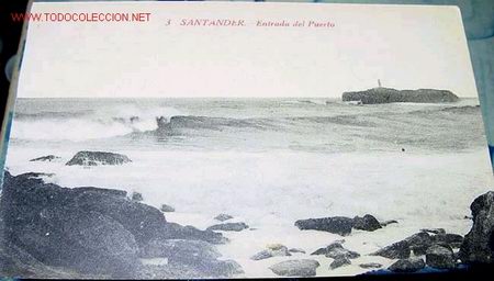 Postales: ANTIGUA POSTAL DE SANTANDER - ENTRADA AL PUERTO - Foto 1