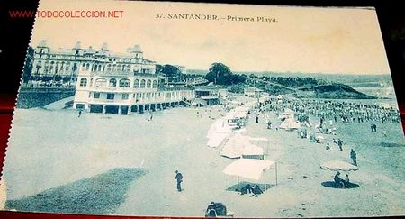 Postales: ANTIGUA POSTAL DE SANTANDER -  PRIMERA PLAYA - Foto 1