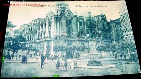 Postales: ANTIGUA POSTAL DE SANTANDER - PALACIO DEL AYUNTAMIENTO - Foto 1