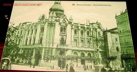 Postales: ANTIGUA POSTAL DE SANTANDER - EL AYUNTAMIENTO - Foto 1