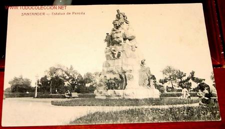 Postales: ANTIGUA POSTAL DE SANTANDER - ESTATUA DE PEREDA - Foto 1