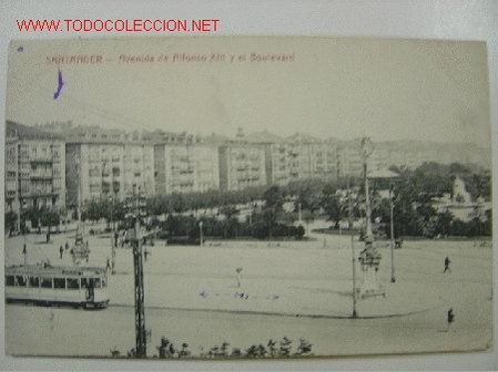Postales: SANTANDER Avda. de Alfonso XIII y Boulevard - Foto 1