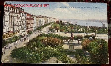 Postales: ANTIGUA POSTAL DE SANTANDER - PASEO DE PEREDA Y EL MUELLE - Foto 1