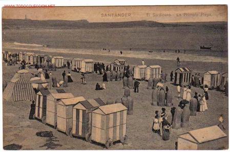Postales: SANTANDER , EL SARDINERO , LA PRIMERA PLAYA - Foto 1