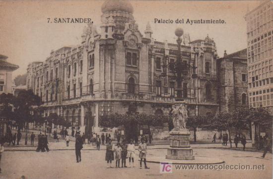 Postales: SANTANDER - PALACIO DEL AYUNTAMIENTO N&ordm; 7.- - Foto 1