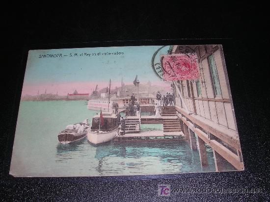 Postales: SANTANDER S.M. EL REY EN EL EMBARCADERO - Foto 1