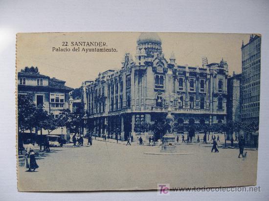 Postales: SANTANDER - PALACIO DEL AYUNTAMIENTO - ANIMADA - Foto 1