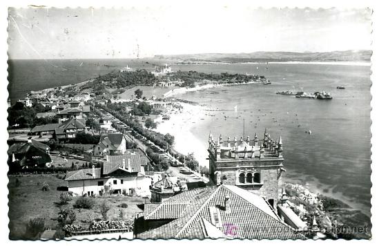 Postales: SANTANDER, PLAYA Y PALACIO DE LA MAGDALENA,             P21877 - Foto 1