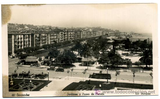Postales: SANTANDER, JARDINES Y PASEO DE PEREDA,              P21895 - Foto 1