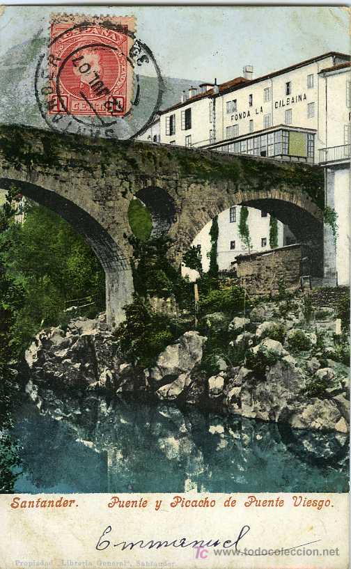 Postales: POSTAL SANTANDER PUENTE VIESGO PUENTE Y PICACHO - Foto 1