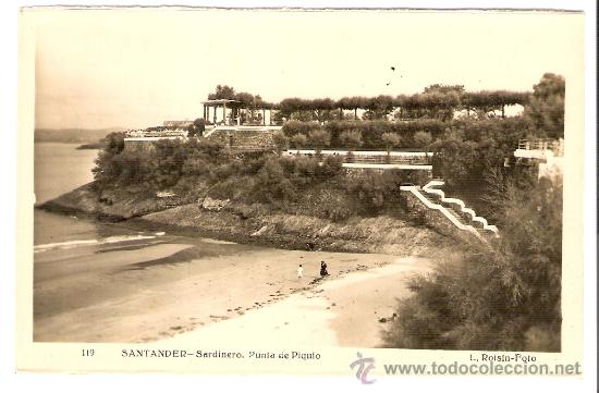Postales: TARJETA POSTAL DE SANTANDER.-- SARDINERO- &ordm;119- PUNTA DE PIQUIO. L. ROISIN- FOTO.