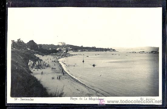 Postales: TARJETA POSTAL DE SANTANDER, PLAYA DE LA MAGDALENA - Foto 1
