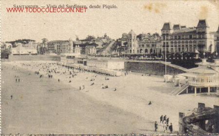 Postales: TARJETA POSTAL DE SANTANDER.- VISTA DEL SARDINERO, DESDE PIQUIO.