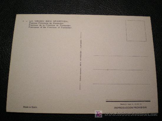 Postales: POSTAL DE SANTANDER - LA VIRGEN BIEN APARECIDA - Foto 2