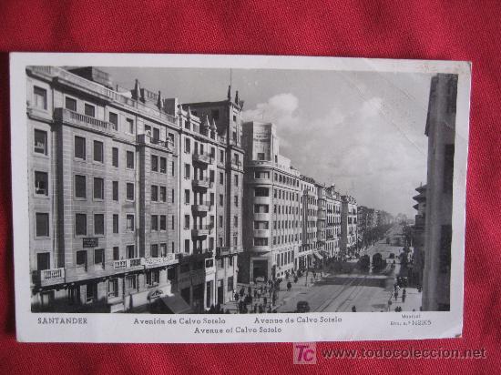 Postales: SANTANDER - AVENIDA DE CALVO SOTELO - Foto 1